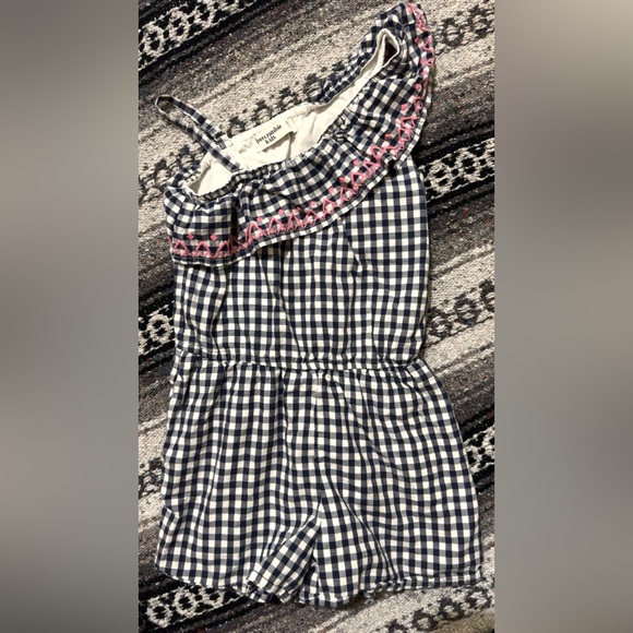 abercrombie kids Other - Abercrombie Kids Navy Checkered Dress with Pink Trim